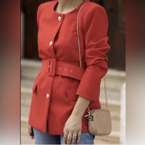 ZARA Blazer with Belt - Picture 4 of 8